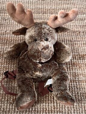 Plush Brown Moose Kids/Adult Backpack Plush Toy